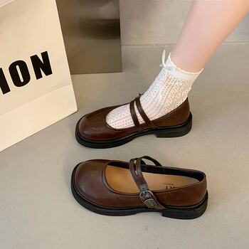 Retro round head light mouth single shoes for women 2025 spring and autumn Retro round head light mouth single shoes for women 2025 spring and autumn