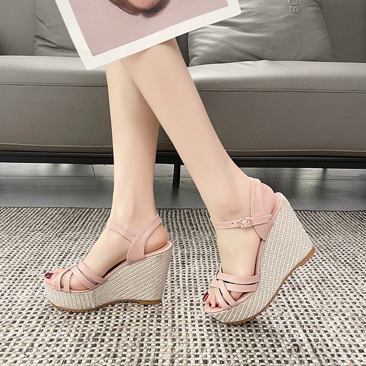 11cmハイヒールフェアリーサンダル、ウェディングドレスの必需品、2026年夏厚底防水プラットフォームスリングバックオープントゥシューズトレンディ