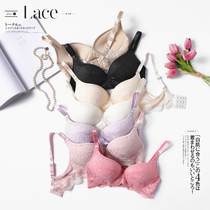 Silk bra without steel rim Lace sexy gathered bra thin section 100% Mulberry silk underwear large size bra for women