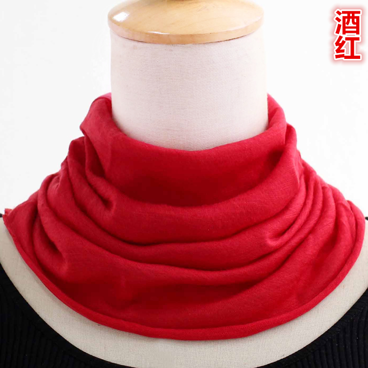 Small wool thin neck female neck head spring and autumn winter with fake collar neck cover printing old neck scarf