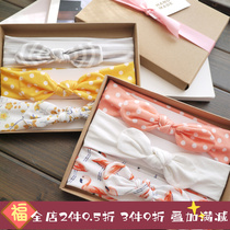 Baby hair band fontanelle Korean baby headwear Princess bow hair hoop rabbit ear newborn floral headdress 3