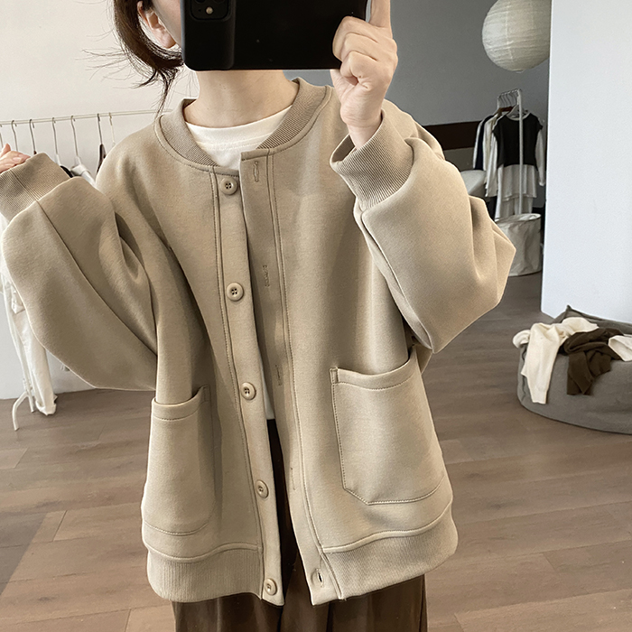 Lantern Sleeve Cardigan in Apricot