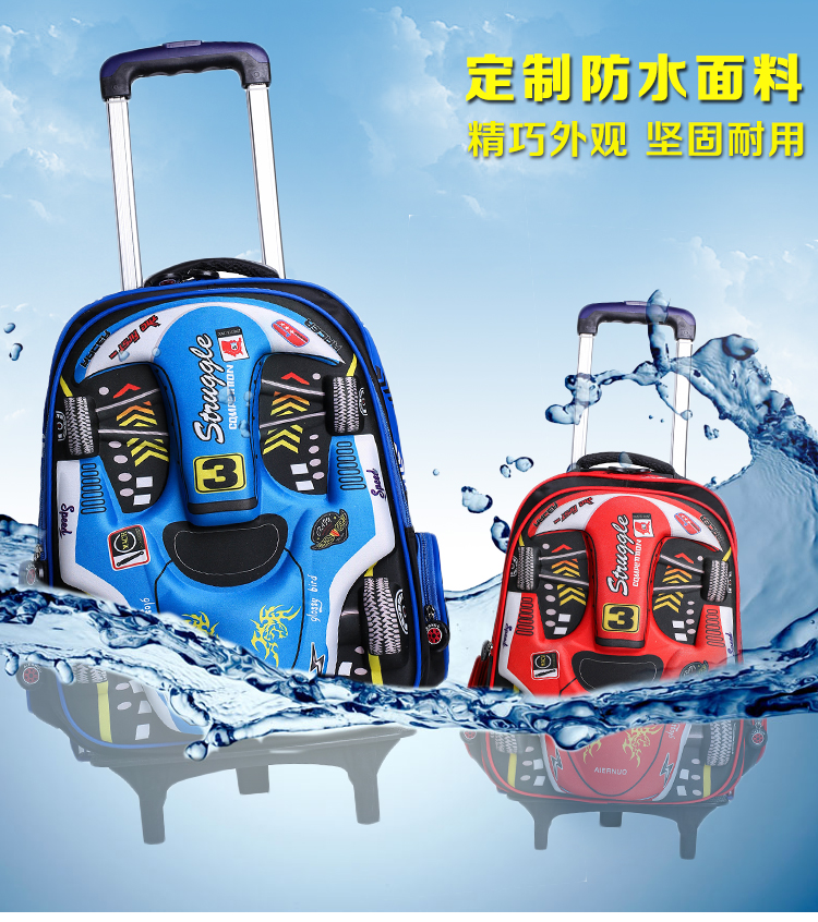 Học sinh Xe đẩy Túi Cô gái 2-3-5 Năm Nam Towbar Trẻ em Ba lô chống nước Bánh xe có thể tháo rời 6 - Túi bé / Ba lô / Hành lý mua túi đeo chéo cho bé gái