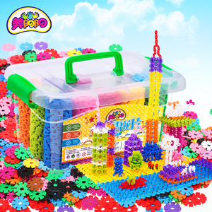 【美阳阳】雪花片积木400片送收纳盒