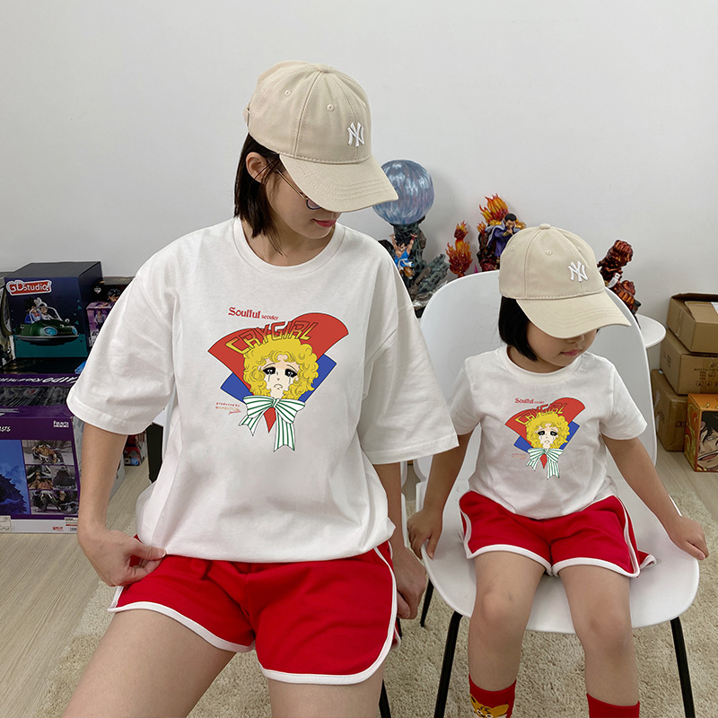 High-quality mother and women's clothes summer fried street Western style special parent-child clothes a family of three short-sleeved t-shirt baby summer clothes
