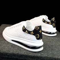 Small white shoes women 2021 Couple air cushion shoes Hong Kong Chauffers Heightening Thick Bottom Sneakers White Lacing Men Shoes