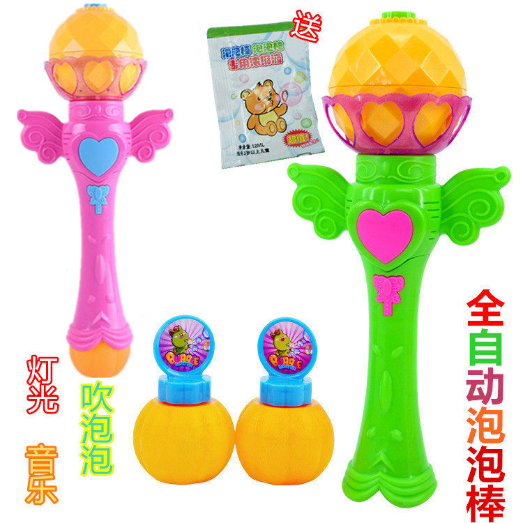Magic Fairy Electric Bubble Full Automatic Light Music Early Teach Children Benefit Intellect Outdoor Blowing Bubble Toy