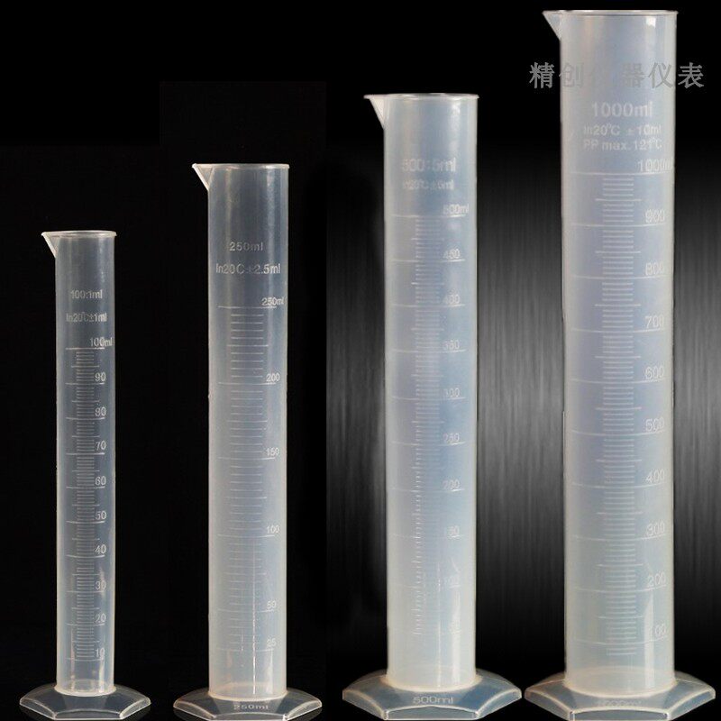 Glass plastic measuring cylinder barrel scale 25100250500 25100250500 1000 2000 ml Chemical experiment