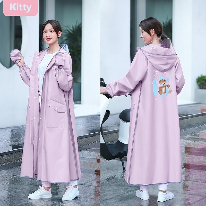 Motorcycle Raincoat for Adults, Long Full-Body Rain Protection for Heavy Rain, Suitable for Delivery Riders, Electric Scooter Riders, Single-Person Outdoor Rain Poncho for Women