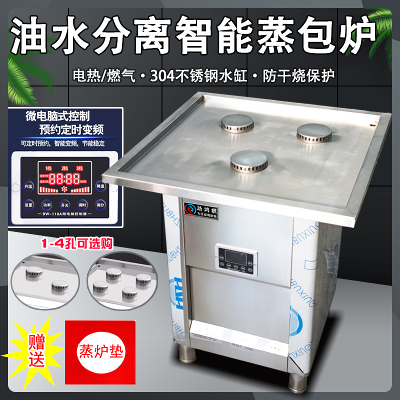 Commercial Steamer with Oil-Water Separation, Gas-Powered Steamer for Steamed Buns, Xiaolongbao, Rice Roll Steamer, Electric Energy-Saving Steamer for Buns