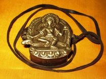 Garu box pure brass cowhide lanyard amulet body to protect safe and safe