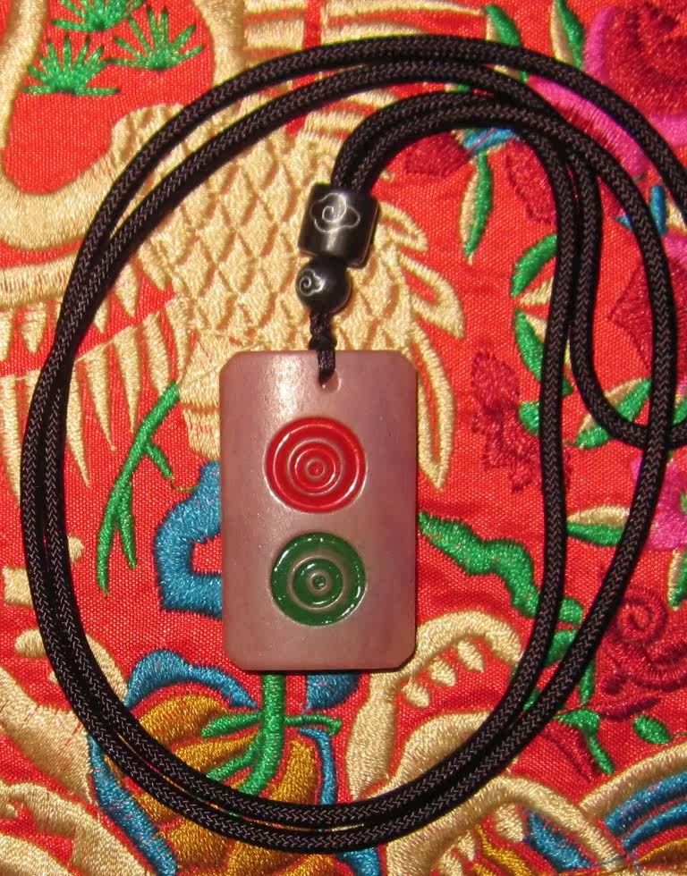 The Tibetan yak bone domino pendant in Tibet