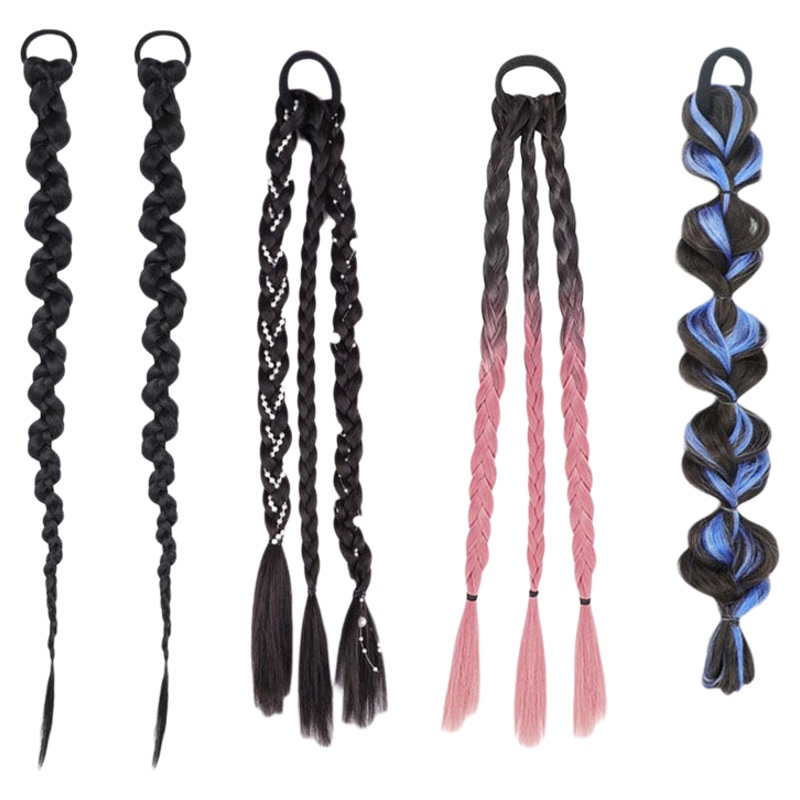 Boxing Braid Wig Ponytail Cute Twist Braids Long Braids Sweet Cool Spicy Girl Real Dreadlocks 60cm