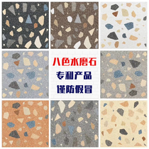 Color terrazzo floor tile living room wear-resistant tile toilet pink non-slip floor tile floor tile 600