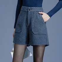 Big code thousands of birds Checkered Wooply Shorts Women Outside Wearing Autumn And Winter Fat mm200 Catty a pair of Straight Barrel Boots Pants