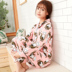 Đồ ngủ mùa xuân và mùa thu nữ mới cotton dài tay kích thước lớn mùa hè lỏng lẻo phụ nữ cotton dễ thương cô gái phục vụ nhà bộ đồ mặc nhà Giống cái