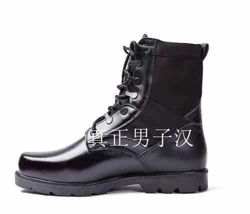 Boots militaires en Première couche de cuir - Ref 1397608 Image 8