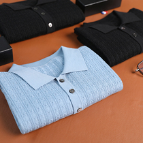 Town stores treasure 80 fine pure wool mens business high-end casual knit short sleeves Polo shirt 5784