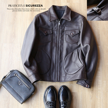 Invite you to taste imported deerskin autumn winter mens American tooling fashion leather leather jacket 4151
