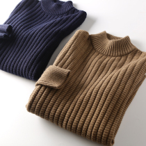 Cashmere-like delicate self-heating anti-starting autumn winter mens casual semi-high neck sweater 4097