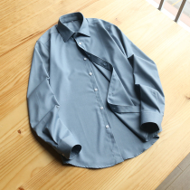 Luxury cabinet 4300 elastic silky anti-wrinkle spring men Business casual long sleeve shirt tide 4220