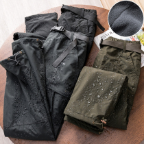 High-end cost-effective technology windproof Waterproof Winter Men Outdoor Plus velvet warm tooling casual pants 4269