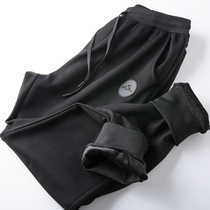 Plus velvet thickened ODM company single ~ autumn and winter mens fashion slim foot casual pants sports pants tide 4122