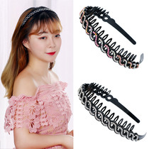  Rhinestone wave hairband Adult long toothed headband with toothed face wash hairband Hair accessories Hair accessories Female headdress pressure hairband