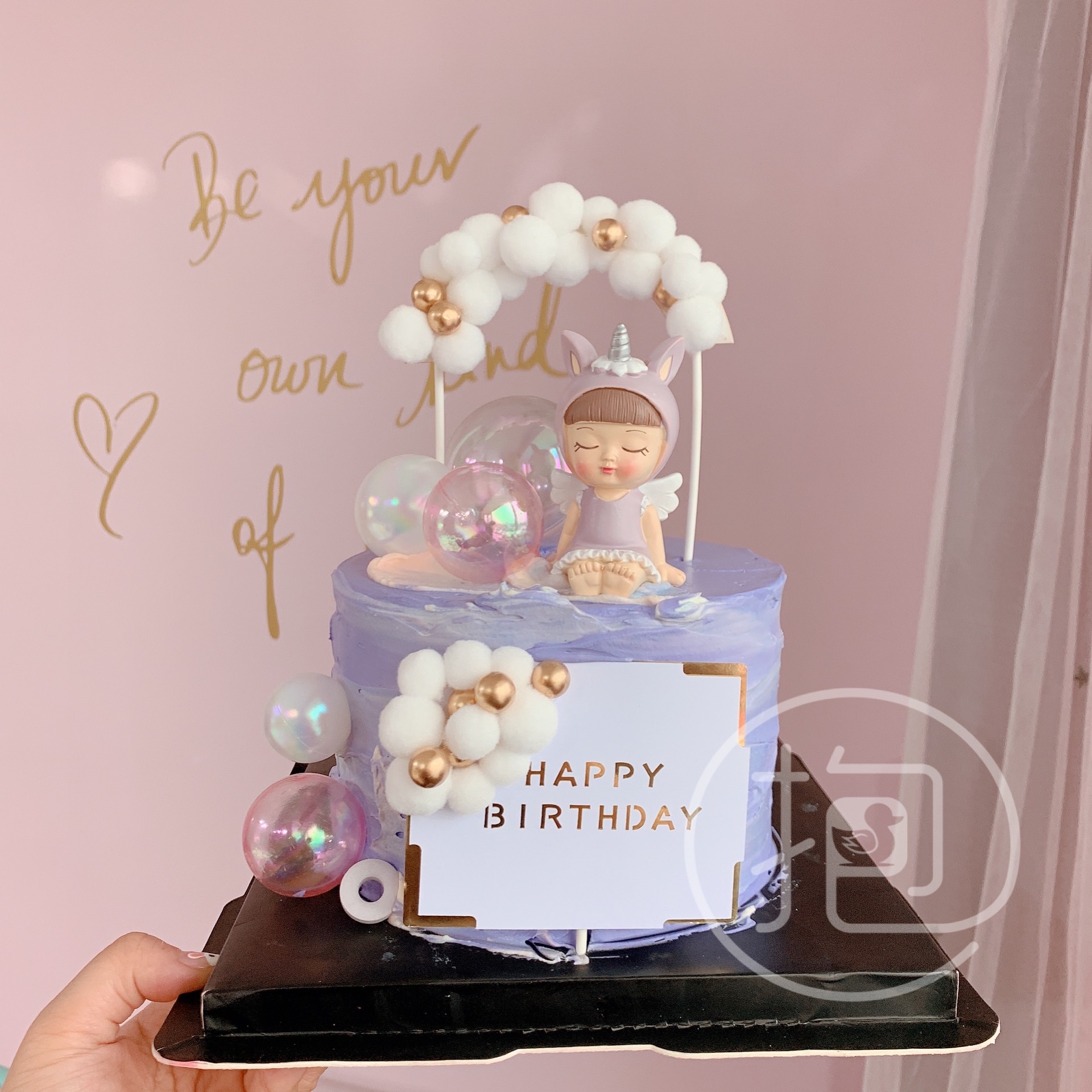 Baking Cake Decoration Unicorn Kid Cake Swing Piece Platinum Hot Gold Plug-in Gold Arch Door Cute Plugin