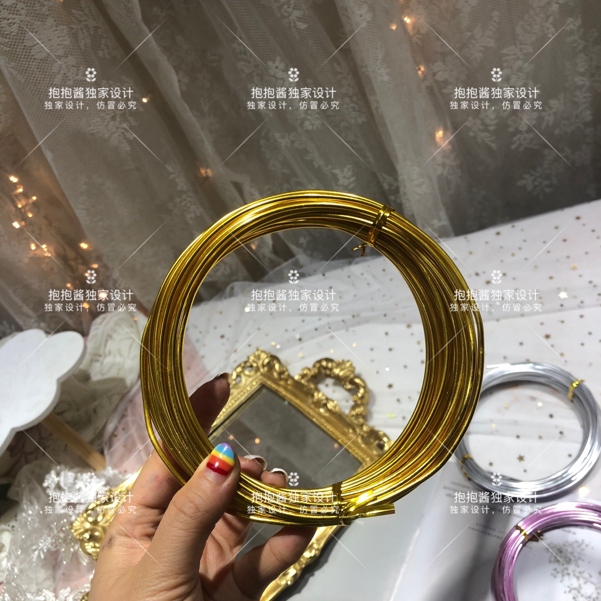 Aluminum wire floral cake special aluminum wire swan cake flower stand aluminum wire fixed shape independent packaging DIY