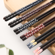 Japanese chopsticks pointed wooden nails chopsticks solid wood thin head wooden chopsticks home cherry blossom wood chop personalized tableware