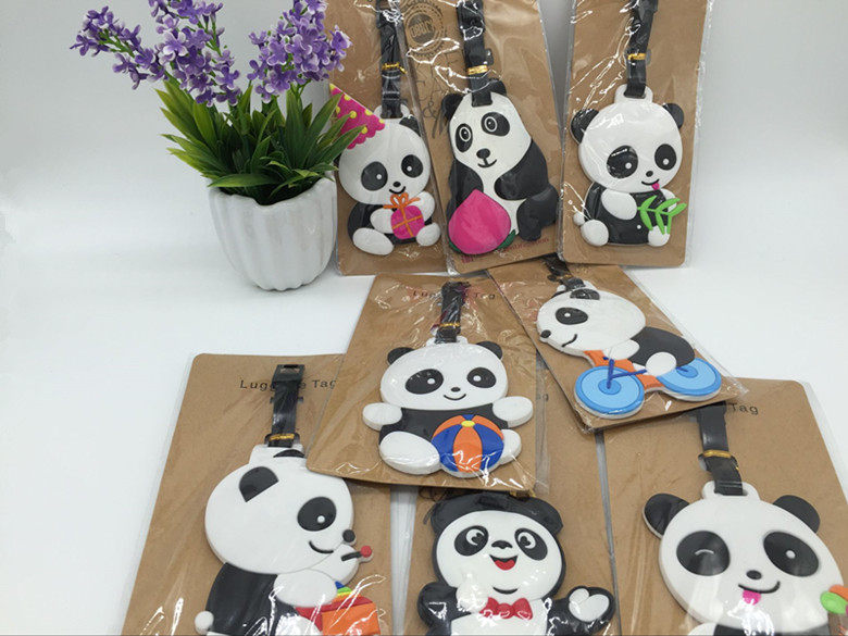 Creative Panda Luggage SILICONE LUGGAGE Luggage Hanging Tag Tourist Boarding boarding Suitcase Chandelia Cartoon card