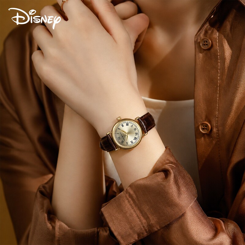 Disney Genuine Fashion Small Brown Watch, Student Niche Exquisite Versatile Watch, Birthday Gift for Girlfriend, Qixi Festival Gift