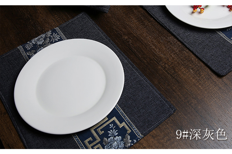 Ruy băng hai lớp Trung Quốc Bông và vải lanh placemat Chống vảy cách nhiệt Vải placemat Coaster Bàn Mat Pad Pad Trà bát Bát Mat khăn bàn ăn