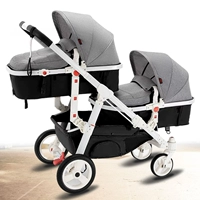 Складная коляска для близнецов с сидением, тележка, можно сидеть и лежать, 0-3 лет