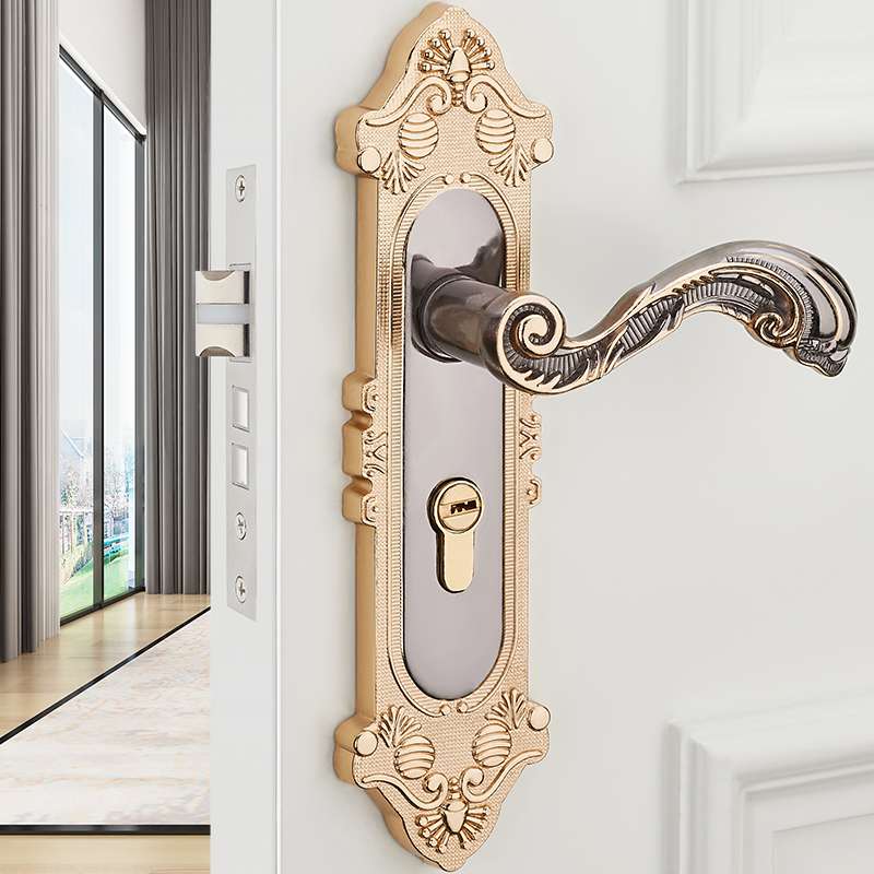 European-style door lock Bedroom door lock Door lock Household indoor wooden door Room door lock Mechanical door lock