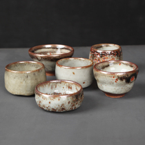 Jingdezhen pure handmade wood burning Master Cup Japanese retro ceramic tea cup wood Cup wormhole Zhiye single Cup