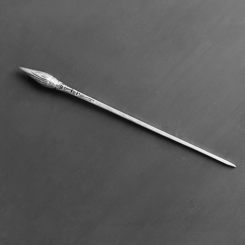 Sixa Handick Silver Pu'er Tea Knife Retro National Wind - haired hair and hair - haired duck