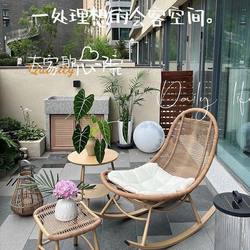 Rattan Rocking Chair Recliner for Adults, Home Leisure Chair, Rattan Chair, Sofa Chair, Nap Chair, Comfortable for Long Sitting, Lazy Rocking Chair