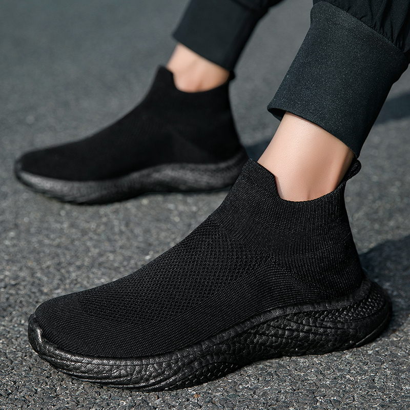 Ultra-Light and Ultra-Soft Popcorn soft sole Slip-On Sports and Leisure Sock Shoes with Foam Soles and Fly-Knit Men's Shoes