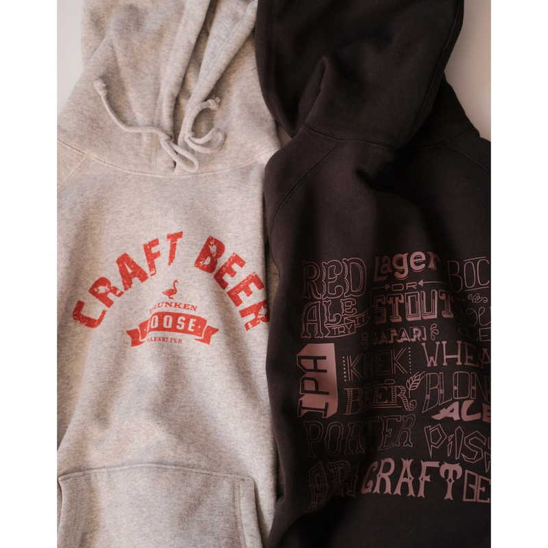 Safari Fleece Hoodie｜Retro Screen Printing｜Autumn and Winter Craft Beer Themed Pullover Hoodie