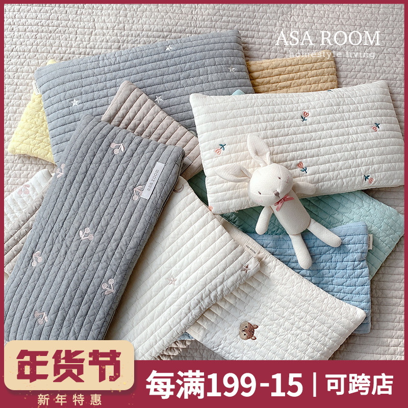 Home children use ~ Korean handmade baby 100 high density soft cotton sweat quilted pillowcase