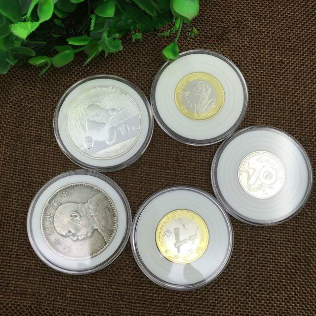 Inner cushion crystal box coin collection box coin protection and transparent box round box protection box commemorative currency box storage box