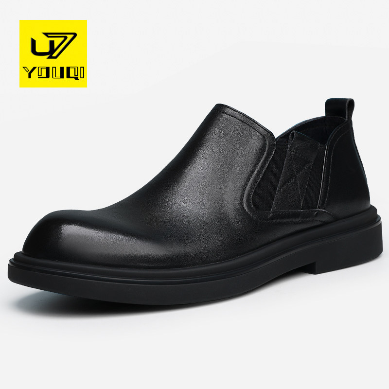 U7 brand leather shoes 2022 new trend leather one pedal business casual leather shoes men's top layer leather shoes men