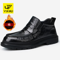 U7 brand mens shoes 2023 new spring head skin shoes casual thick soles and leather business male leather shoes