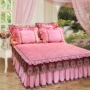 Dày bông nhung bedspread giường váy một mảnh mô hình màu rắn rơi và mùa đông ấm áp ren Hàn Quốc trải giường 1.8m - Váy Petti drap giường có viền