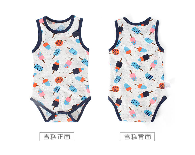 Bé bé onesies mùa hè bông siêu mỏng lưới tay áo tam giác sling sling túi rắm quần áo bodysuit cotton cho bé