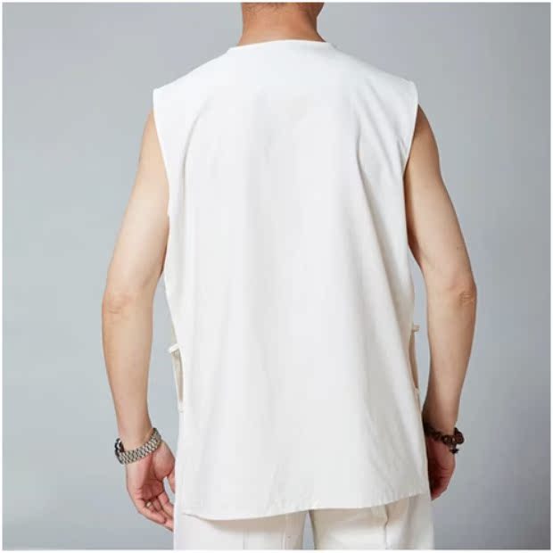 [Đặc biệt hàng ngày] giẻ cotton Tang phù hợp với áo vest nam trung niên mồ hôi vest Trung Quốc áo len nam áo không tay nam