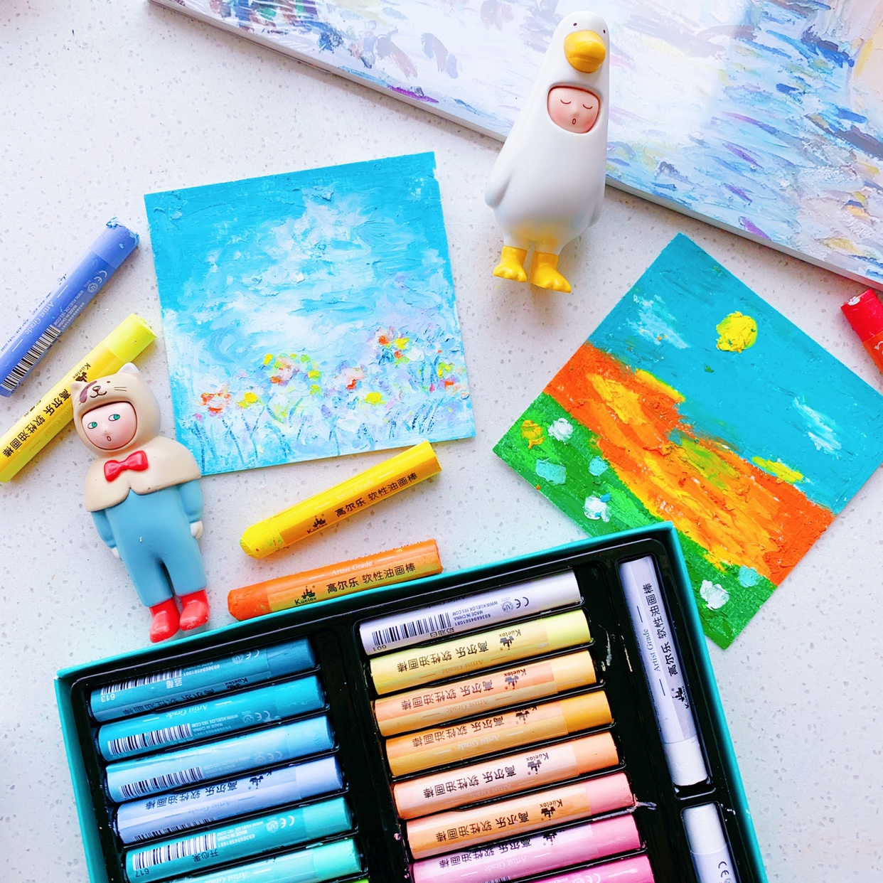 Golle Oil Painting Stick Macaron Morandi 24 Colors Soft Oil Painting Stick Beginners Heavy Color Suit 36 Color