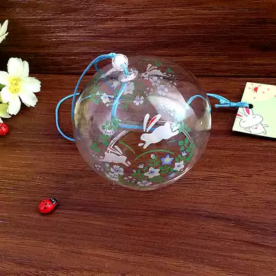 Home decoration Japanese style gift balcony hanging decoration car decoration door decoration small white rabbit Edo glass wind chimes